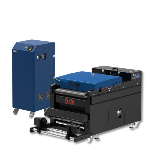 THE SMART SHAKER: 24" DTF POWDER SHAKER WITH AUTO STOP POWDER LID & FUME EXTRACTOR COMBO