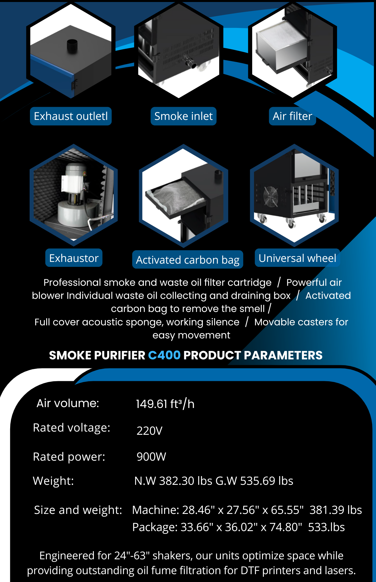 C400 LARGE FUME EXTRACTOR