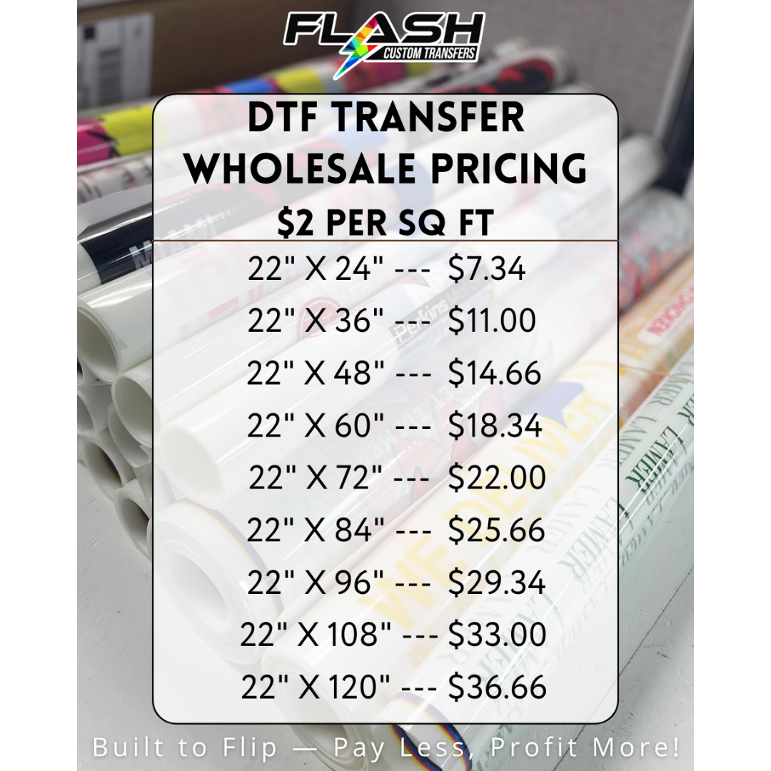 wholesale dtf pricing transfers $2 per sq ft