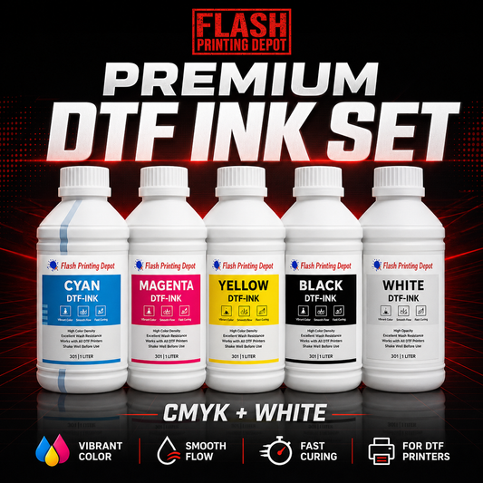 Premium DTF Ink for Direct to Film Printing – CMYK + White DTF Printer Ink