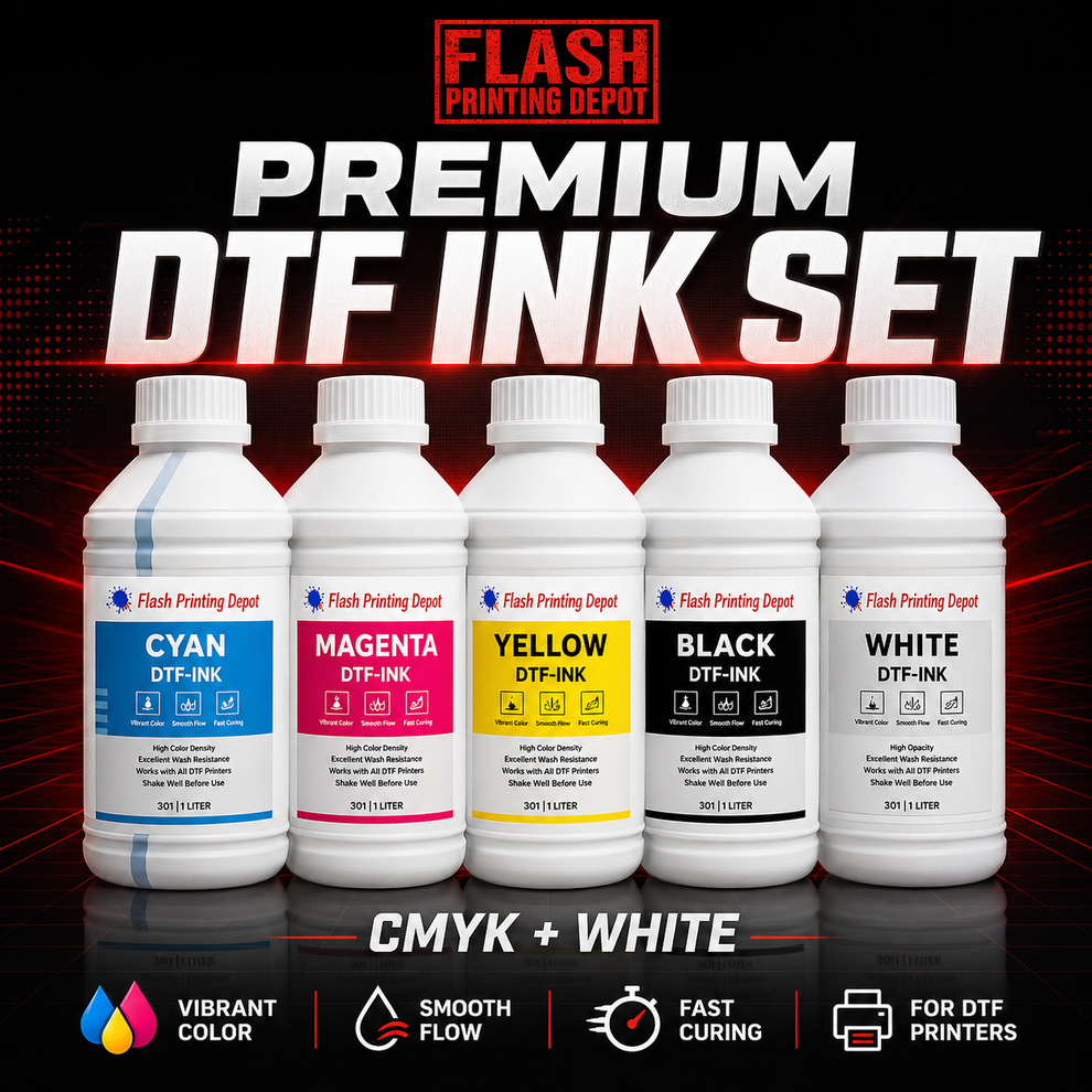 Premium DTF Ink for Direct to Film Printing – CMYK + White Ink – Flash ...