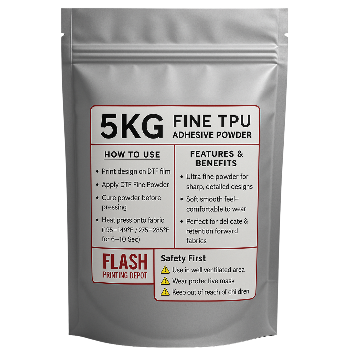 DTF TPU Powder – Hot Melt Adhesive, OEKO-TEX Certified | Flash Printing Depot