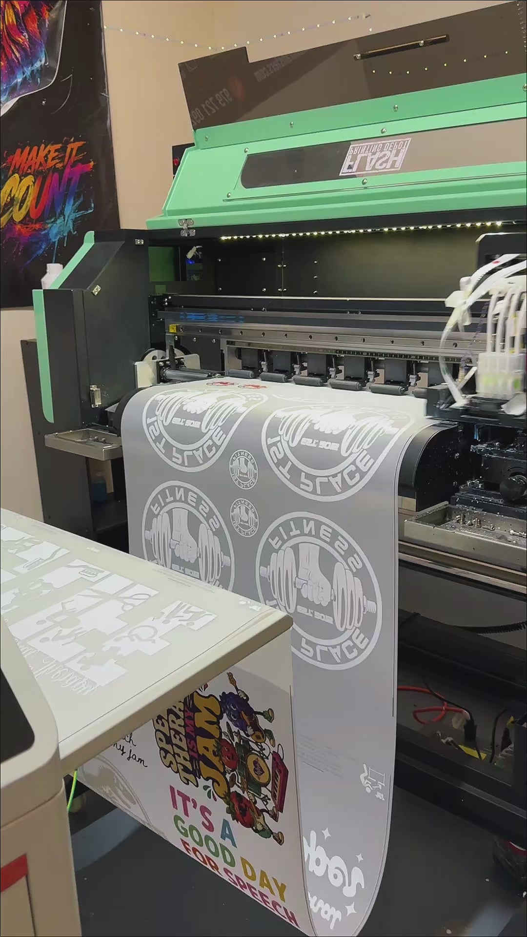 Load video: High quality vibrant color dtf transfers printing on a dtf printer