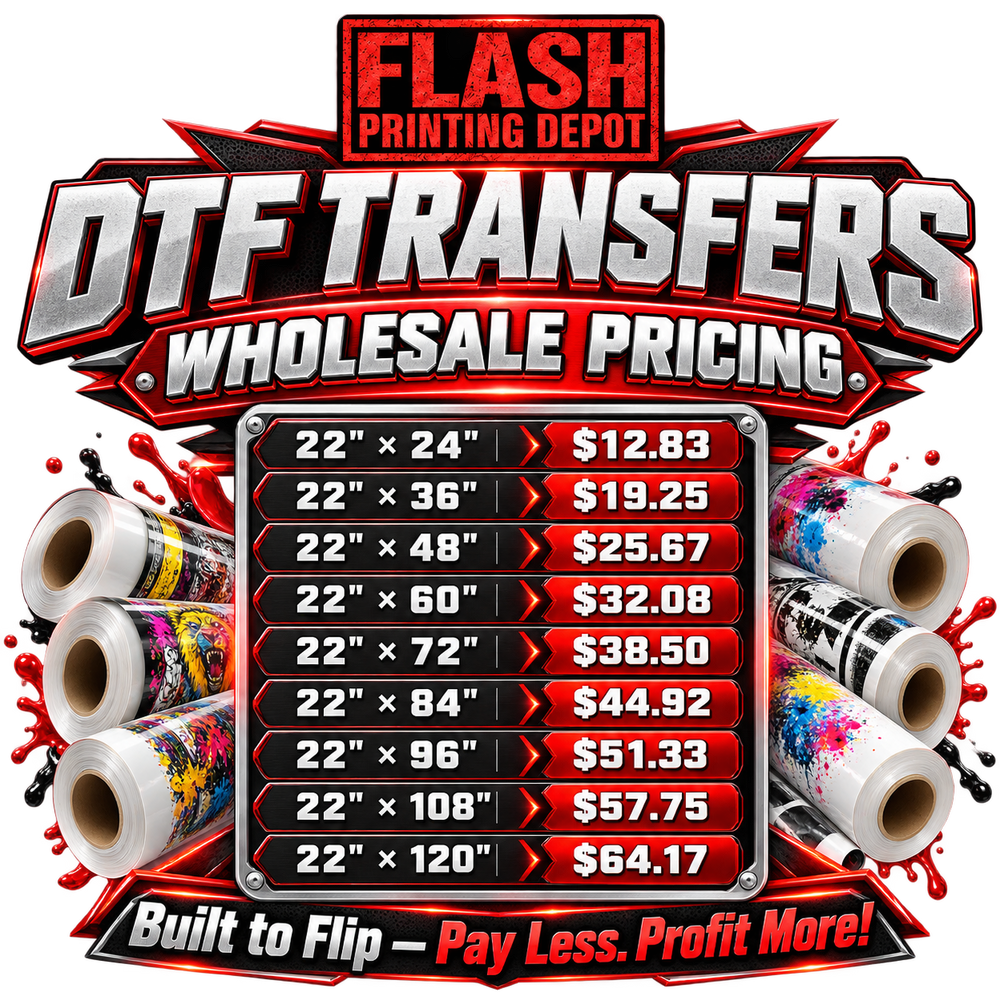 Wholesale custom DTF transfer gang sheet sizes and pricing